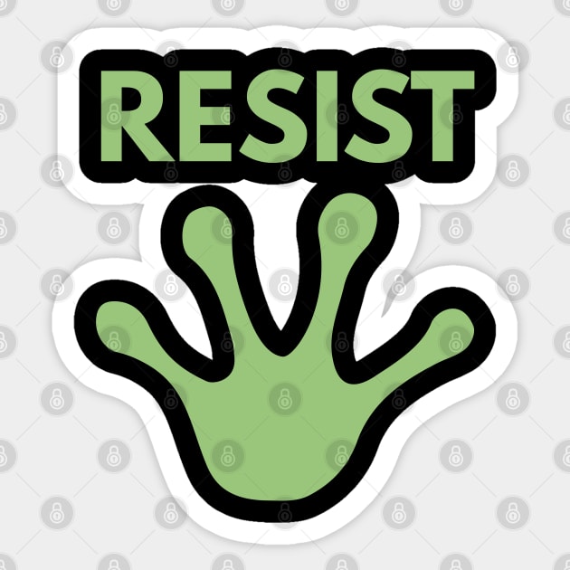 Resist-Frog Sticker by Creatifly Graphic Tees